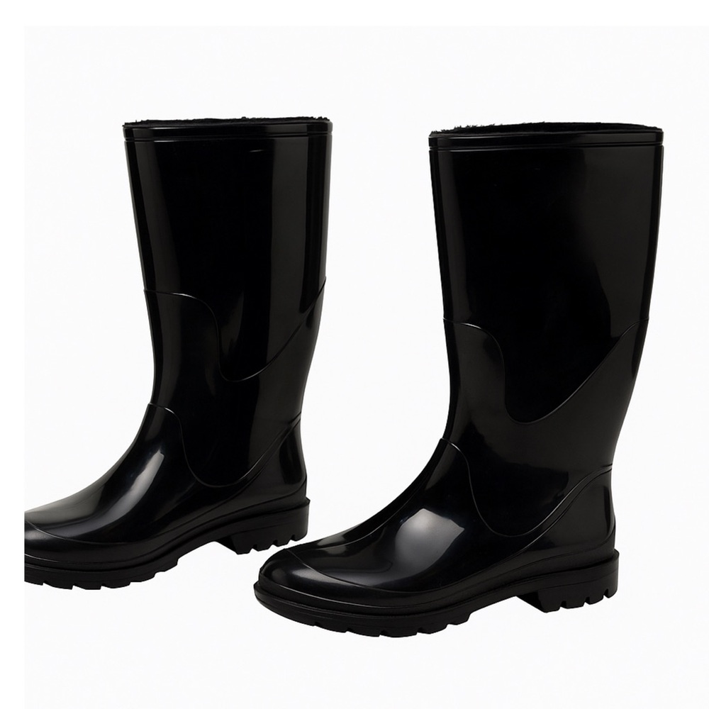Kamik  Women’s Black Fleece Lined Waterproof Rain Boots Shoes, Size 7